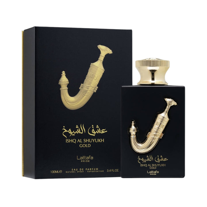 Ishq Al Shuyukh Gold 100ml EDP by Lattafa Pride – Sweet Leathery Perfume