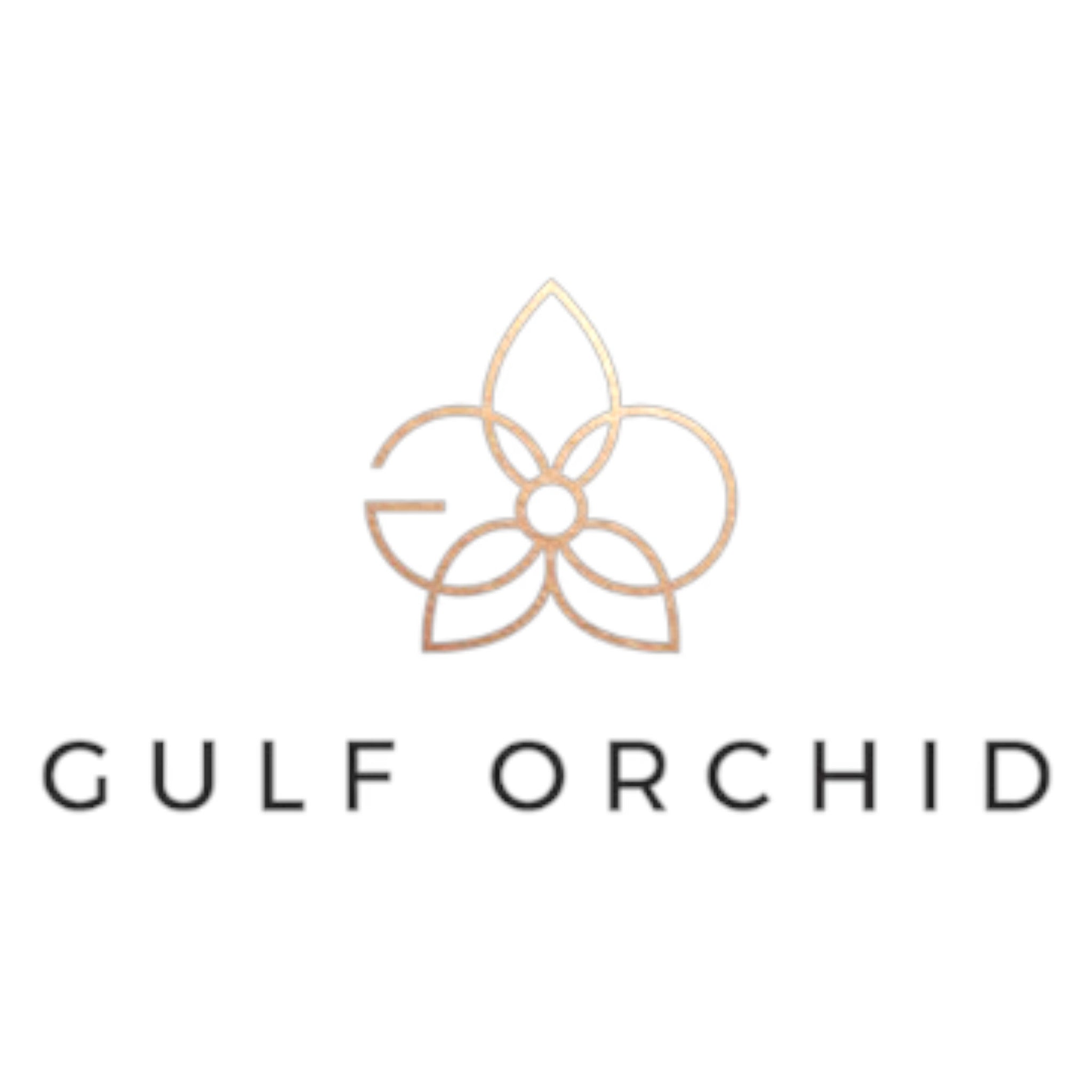 Gulf Orchid logo featuring elegant Arabian-inspired typography and floral design.