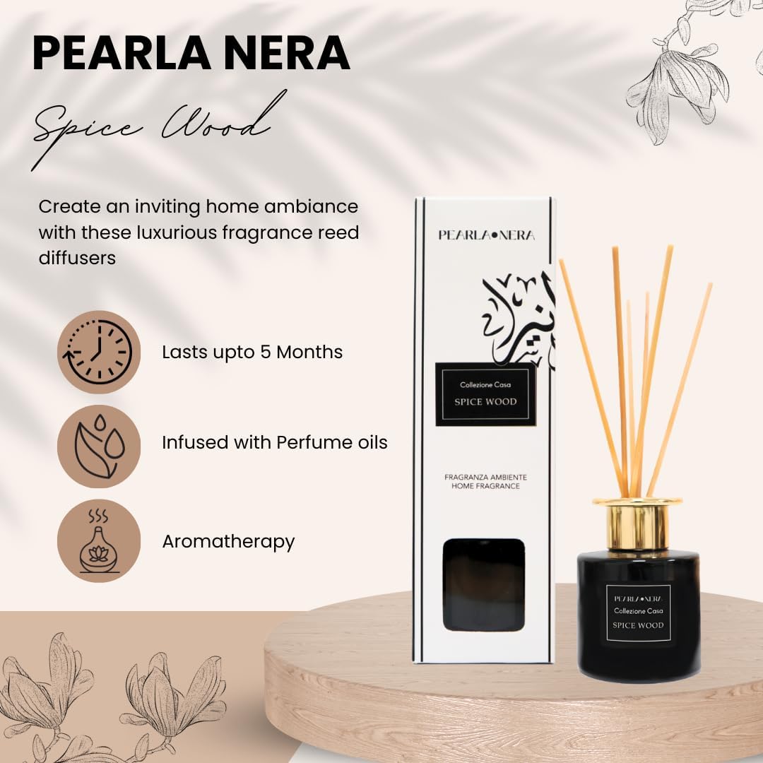 Rose Amber Reed Diffuser by Pearla Nera - 100ml Home Scent