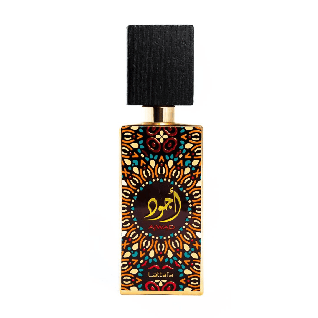 Lattafa Ajwad presenting a bold scent in an equally bold design