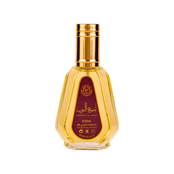 Ameerat Al Arab 50ml Eau de Parfum spray bottle, featuring floral and woody notes for a sophisticated fragrance experience.