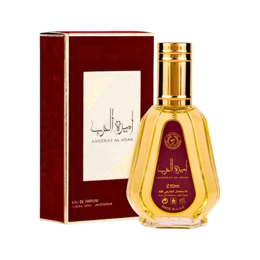 Ameerat Al Arab 50ml Eau de Parfum spray bottle, featuring floral and woody notes for a sophisticated fragrance experience.