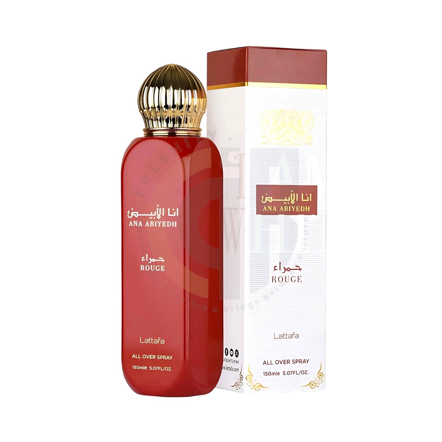 Ana Abiyedh Rouge All Over Spray 150ml by Lattafa – Elegant Body Mist