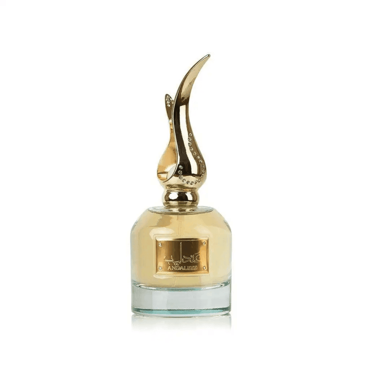 a bottle of perfume on a white background