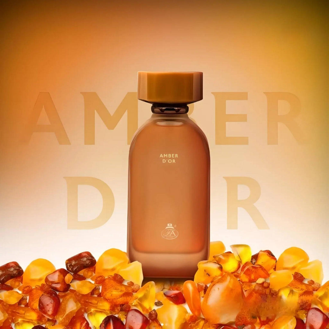 Elegant 100ml bottle of Amber D’or Eau De Parfum by FA Paris, showcasing its luxurious and sophisticated fragrance.