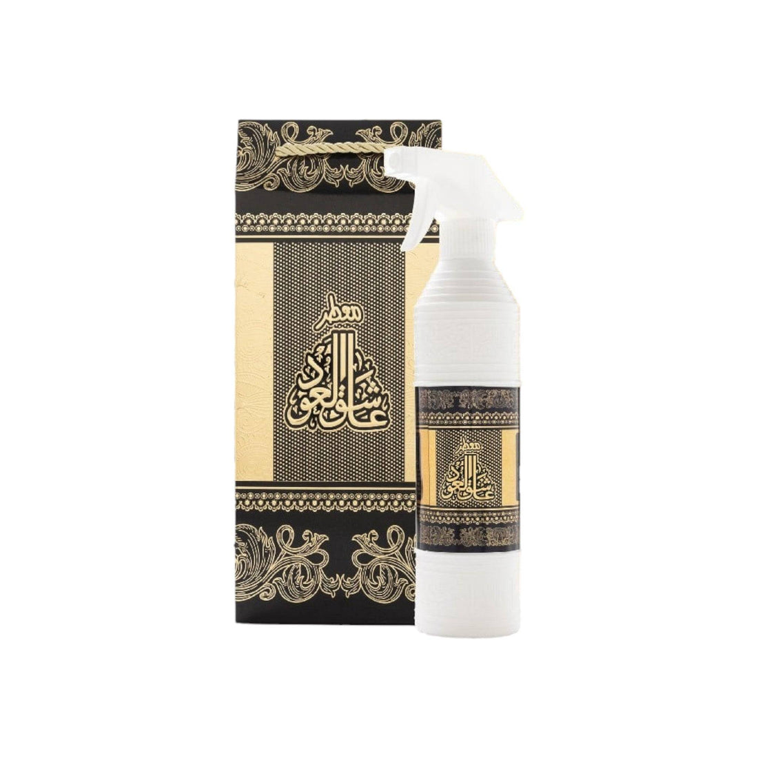 Indulge in the opulence of Ashek Al Oud, a 500ml air freshener free from alcohol and gases, offering a luxurious, eco-friendly aroma for your home.