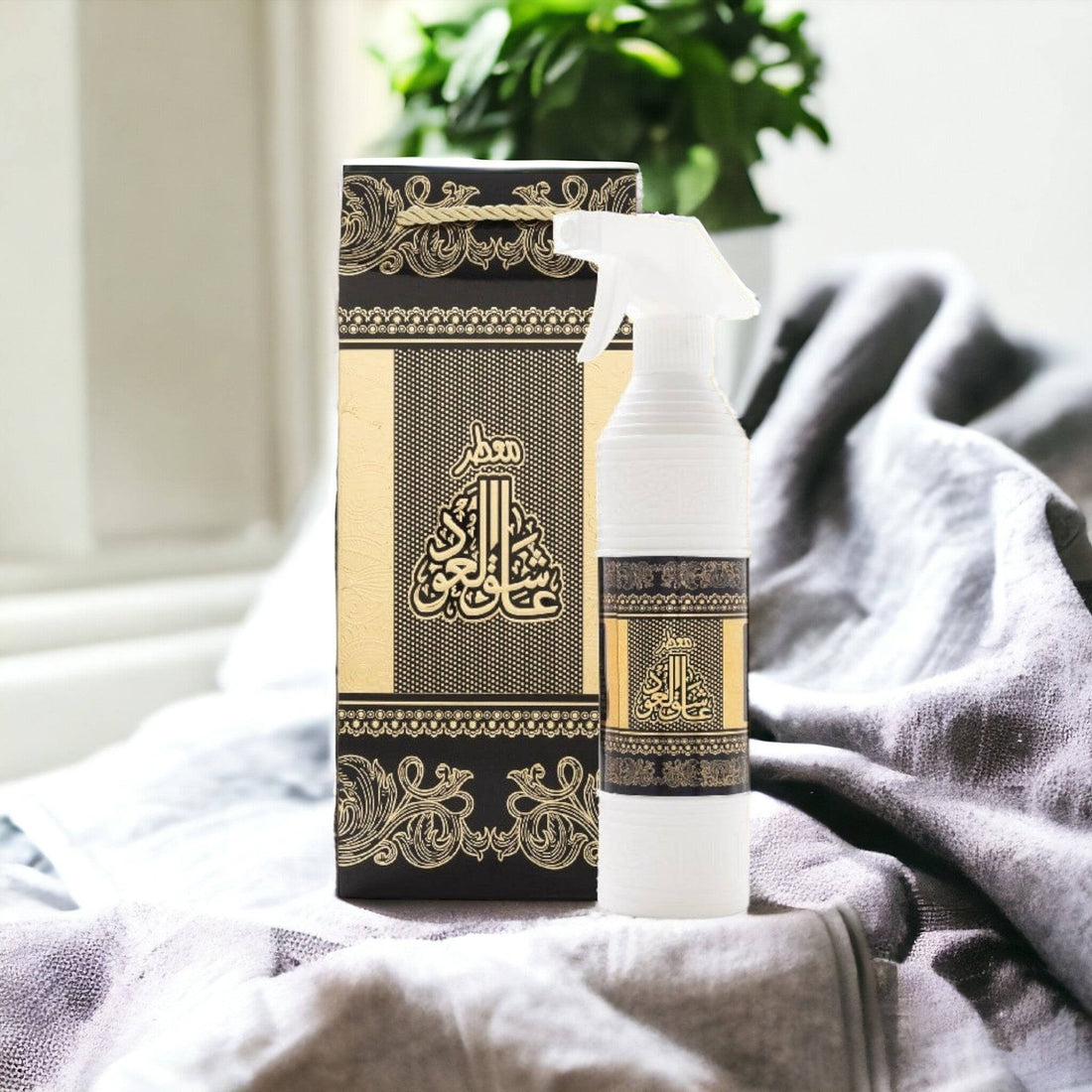 Indulge in the opulence of Ashek Al Oud, a 500ml air freshener free from alcohol and gases, offering a luxurious, eco-friendly aroma for your home.
