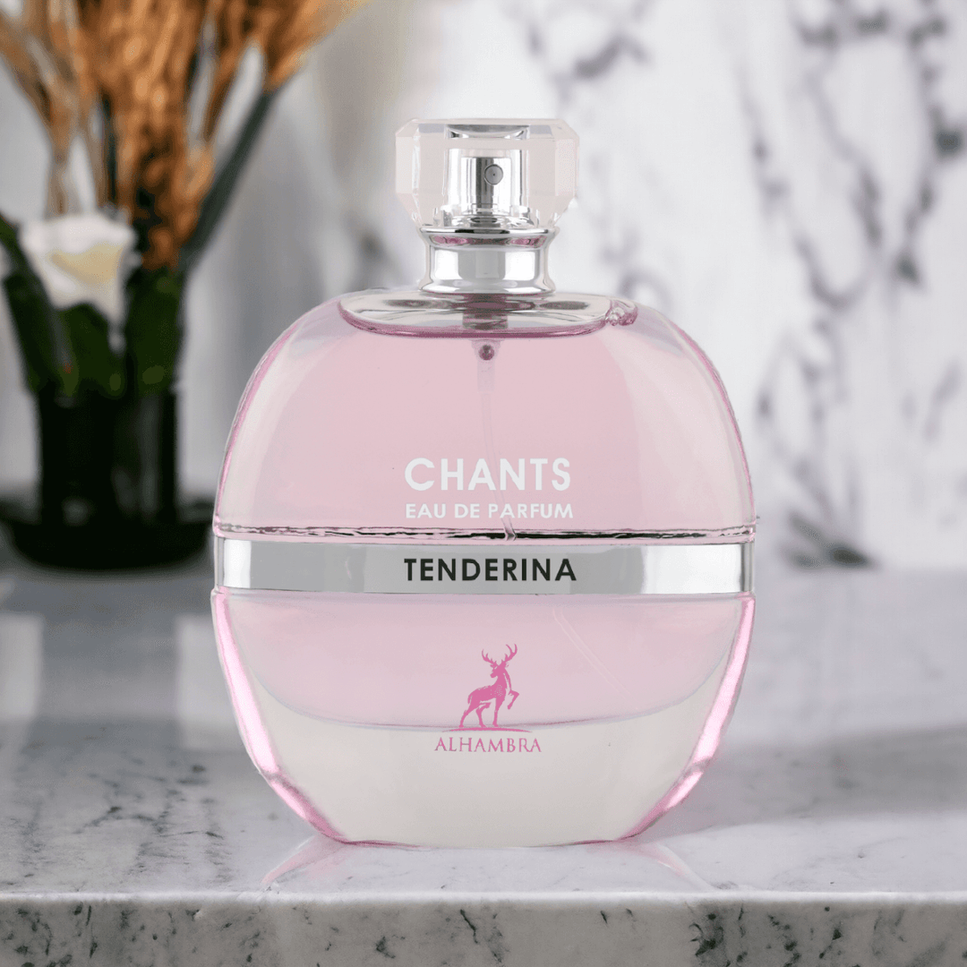 Visual depiction of Chants Tenderina's fragrance notes, representing its role as a signature scent for special occasions and everyday elegance.