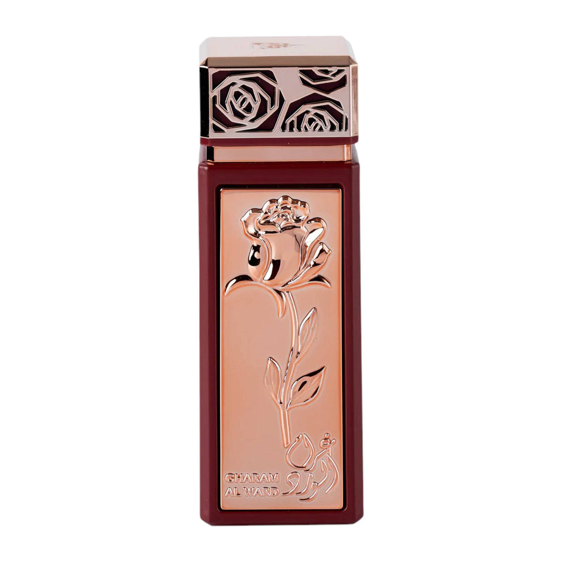 Elegant 100ml bottle of Bait Al Bakhoor Gharam Al Ward Eau De Parfum, embodying the luxurious and royal essence of the damascene rose.