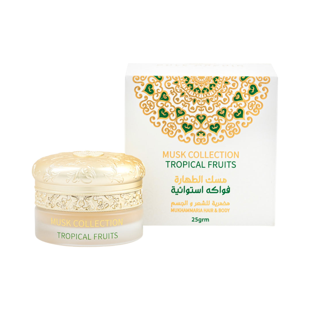 Musk Tahara Tropical Fruits Mukhammaria 25g by Gulf Orchid – Floral Musky Hair and Body Balm