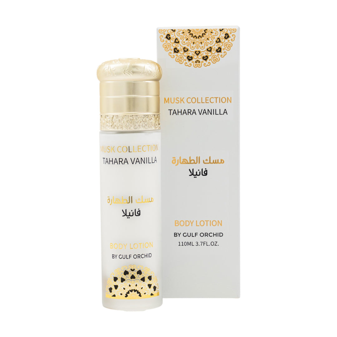 Musk Tahara Vanilla Body Lotion 110ml by Gulf Orchid – Luxurious Floral Musky Skincare