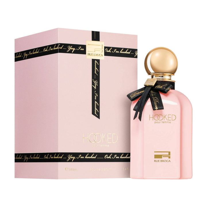 Luxurious 100ml bottle of Rue Broca Hooked Pour Femme Eau de Parfum, representing its blend of spicy and fruity notes.