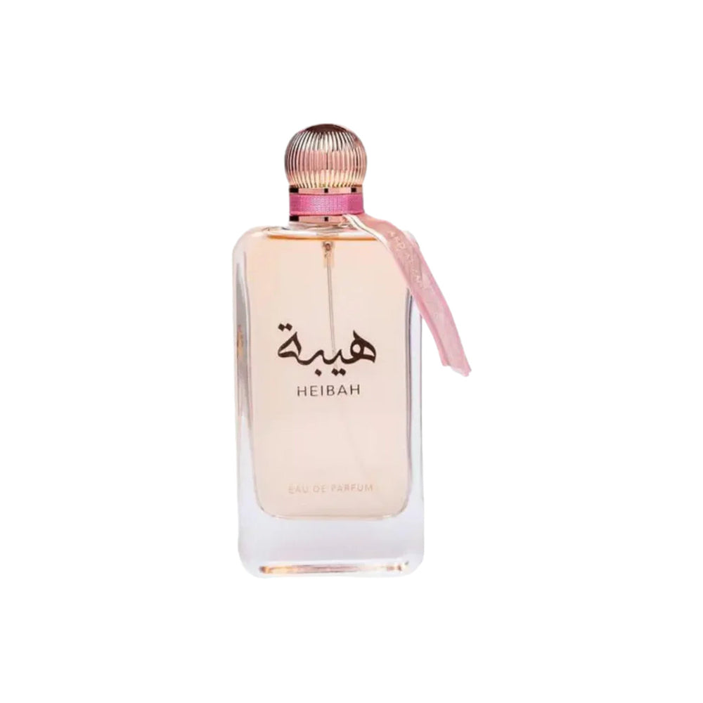 Elegant 100ml bottle of Heibah Eau de Parfum by Ard Al Zaafaran, featuring notes of bergamot, freesia, and amber for a sophisticated scent.