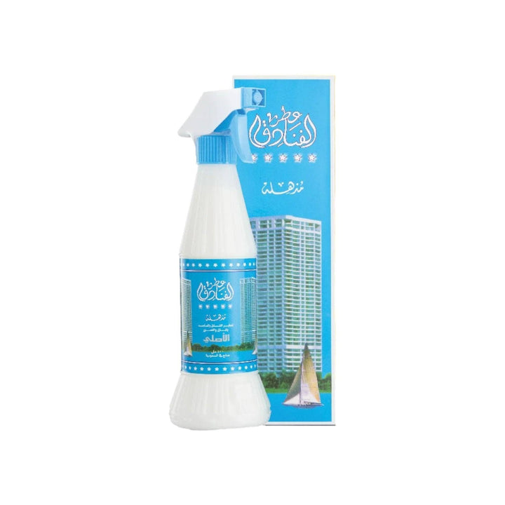 Elegant 500ml bottle of Luxury Hotel Scent Air Freshener, showcasing its clear and sleek design filled with a luxurious aromatic-woody fragrance ideal for home use.