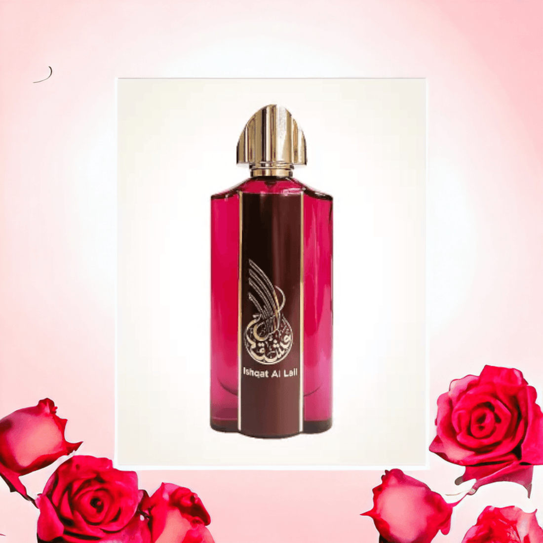 Luxurious bottle of Fragrance World Athoor Al Alam Ishqat Al Lail, showcasing its unique blend of poppy and almond.