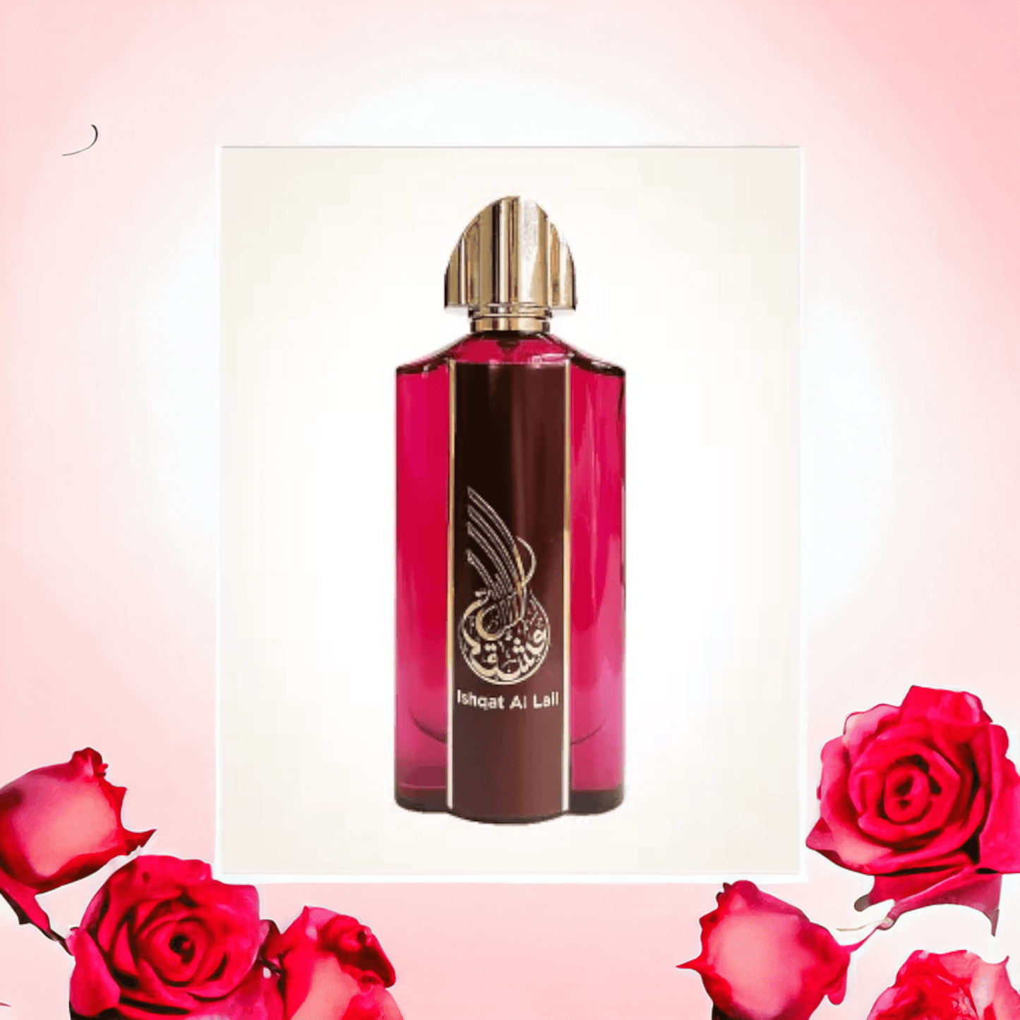 Close-up of Ishqat Al Lail perfume, highlighting the elegance and richness of its scent composition.