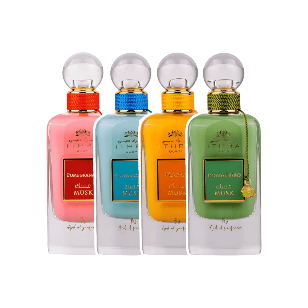 Visual representation of Mango Perfume's fragrance notes - ripe mango, violet blossoms, ylang-ylang, orange, and musk, capturing its alluring tropical charm.