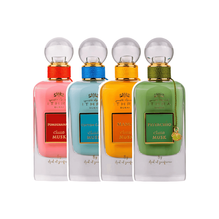 Visual representation of Mango Perfume's fragrance notes - ripe mango, violet blossoms, ylang-ylang, orange, and musk, capturing its alluring tropical charm.