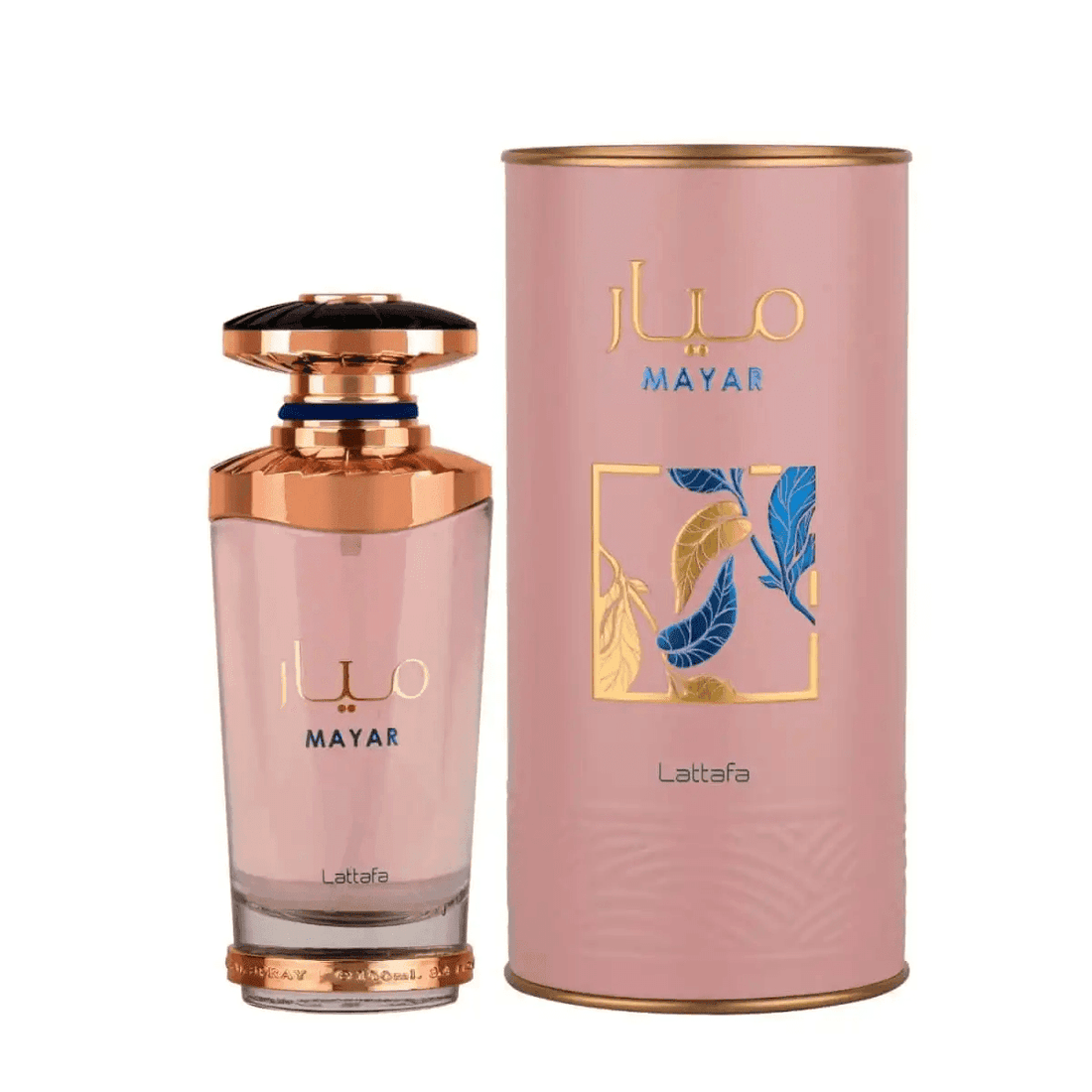Elegant bottle of the refreshing Mayar Eau De Perfume by Lattafa, symbolizing the essence of Arabian summers.