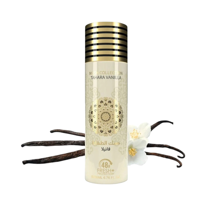 Musk Tahara Vanilla Perfume Body Spray 200ml by Gulf Orchid – Floral Musky Fragrance