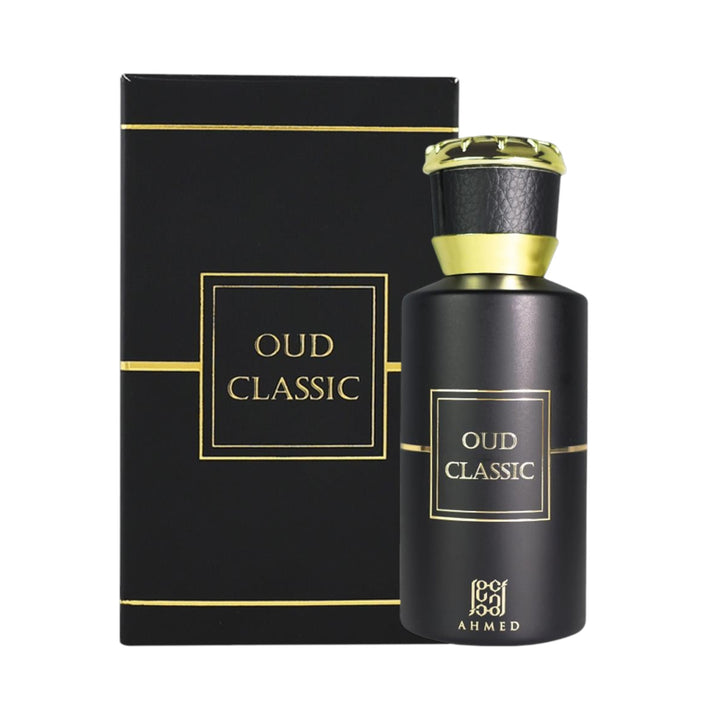 Oud Classic EDP 50ml By Ahmed Al Maghribi – Luxurious Black and Gold Bottle