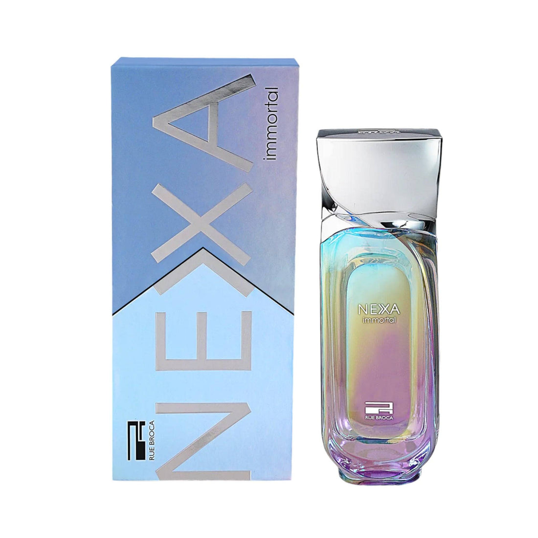 Elegant 100ml bottle of Rue Broca Nexa Immortal Eau de Parfum, symbolizing its botanical and floral fragrance journey.