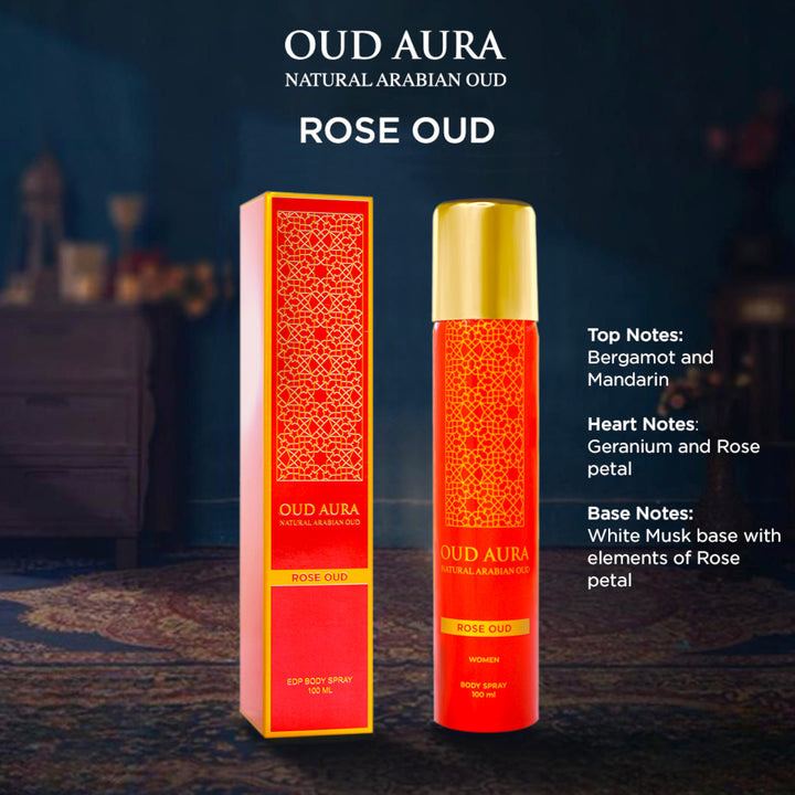 Rose Oud Body Spray 100ml EDP By Oud Aura