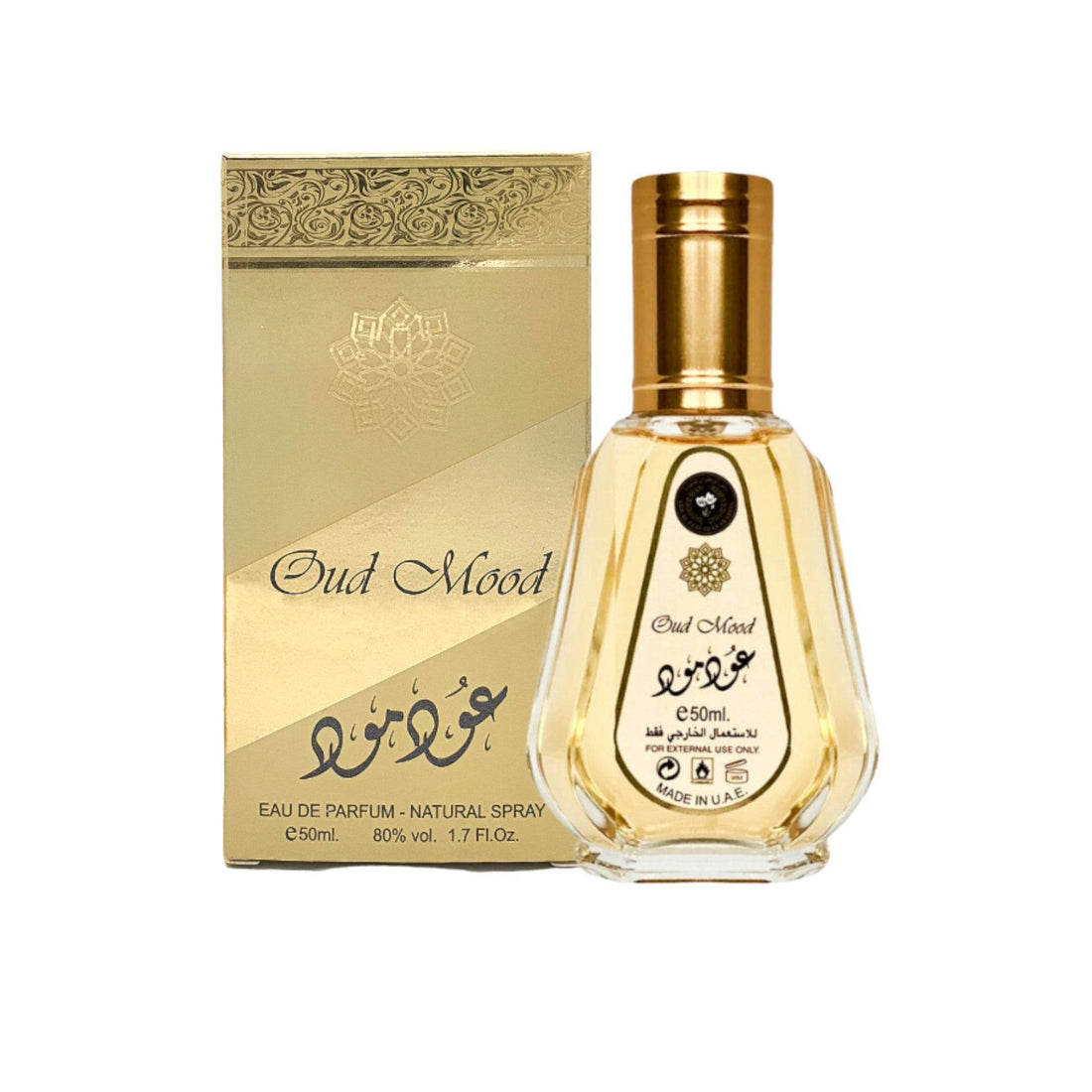 Oud Mood 50ml Eau de Parfum by Ard Al Zaafaran in a sleek bottle, showcasing its luxurious oriental woody fragrance.