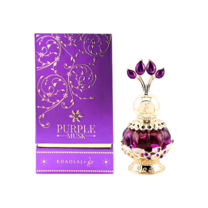 Purple Musk Concentrated Perfume Oil 20ml by Khadlaj - Luxurious Packaging