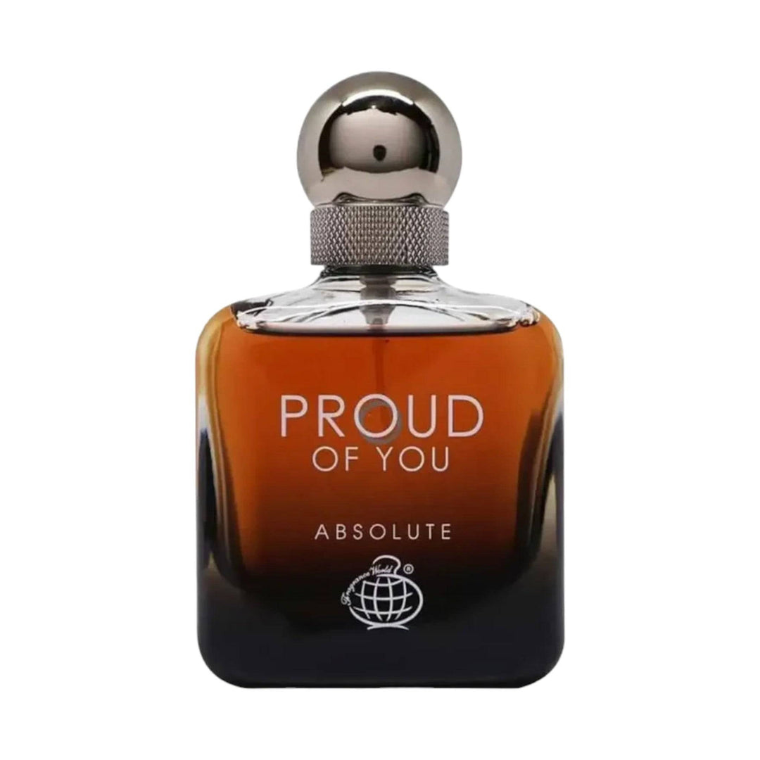 Proud Of You Absolute EDP 100ml bottle, featuring notes of bergamot, cardamom, and rich spices for a refreshing and warm aroma.