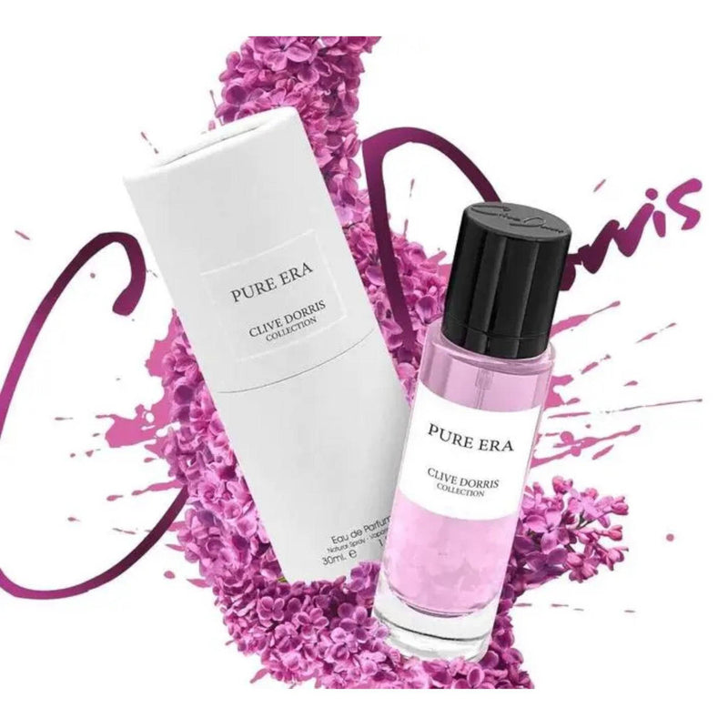 Elegant bottle of Pure Era 30ml EDP by Fragrance World, showcasing its citrusy and fruity essence.