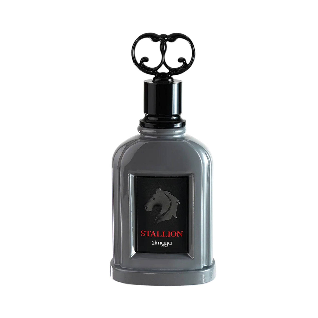Sleek 100ml bottle of Zimaya Stallion Eau De Parfum, capturing the fragrance's bold and masculine character.