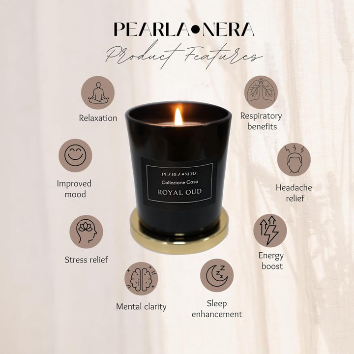 Leather Oud Scented Candle by Pearla Nera