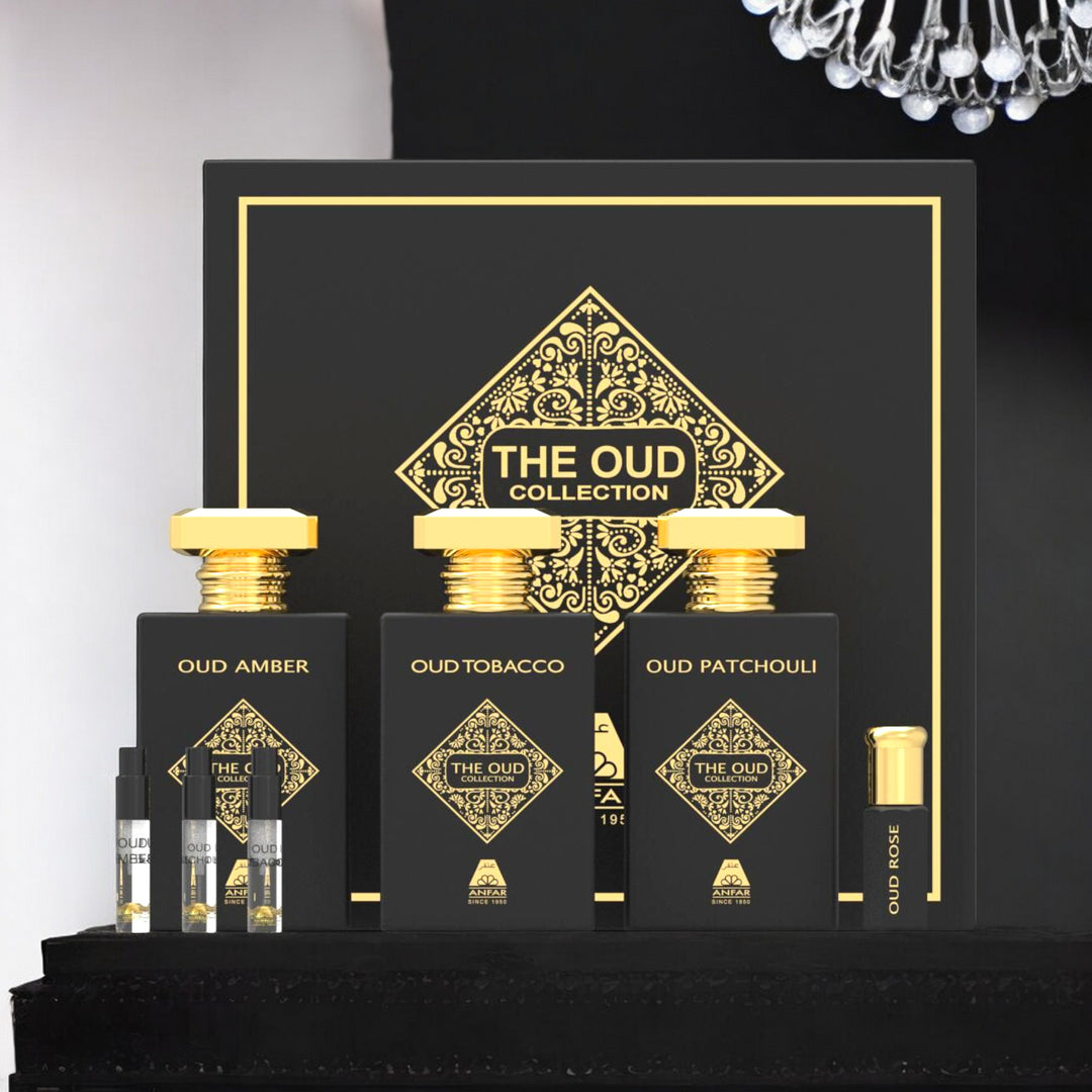 Luxury Oud Perfume Gift Set with Amber, Tobacco, and Patchouli