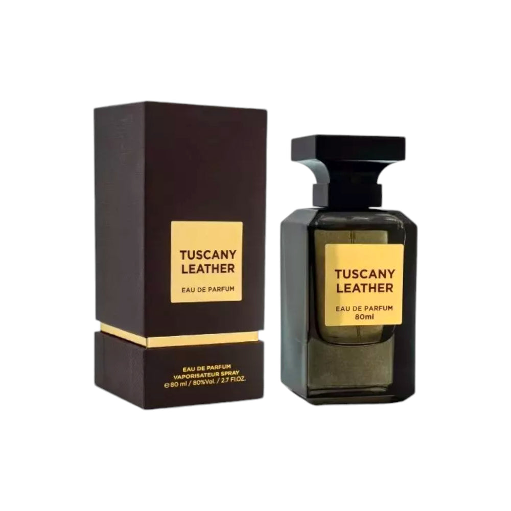 Tuscany Leather Perfume 80ml by Fragrance World - Bold Leather Scent