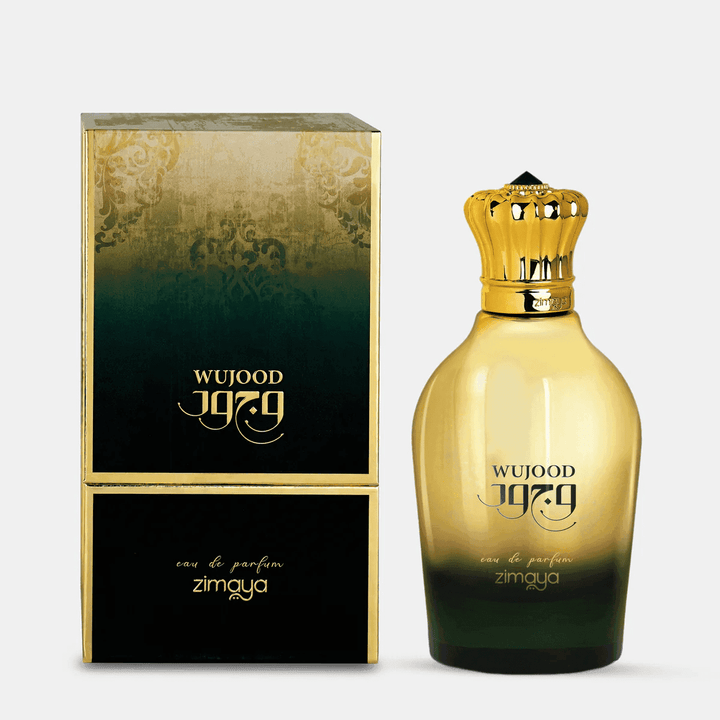 Elegant 100ml bottle of Zimaya Wujood Eau De Parfum, featuring an intoxicating mix of exotic aromas.