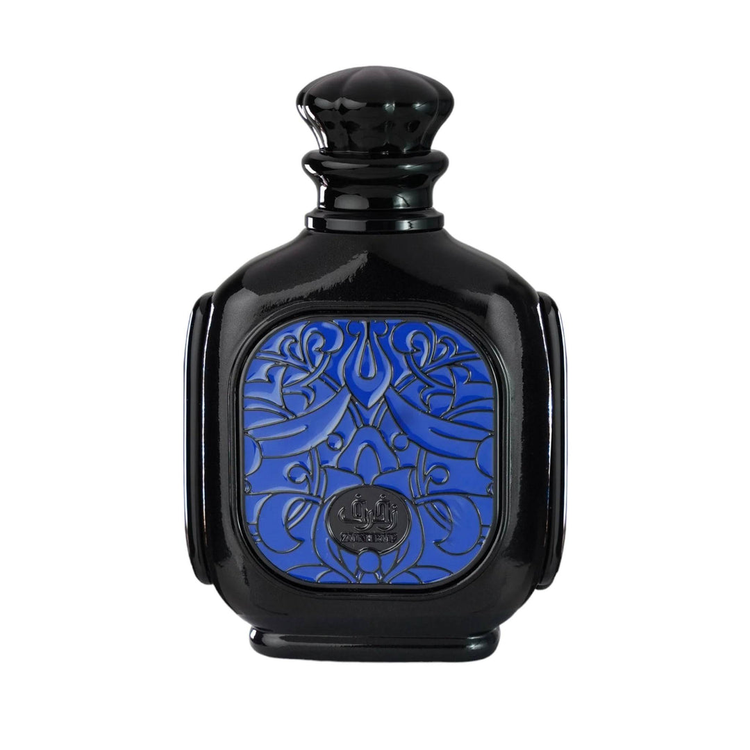 Image of Zimaya Zukhruf Black Eau De Parfum 100ml. A captivating blend of woody, amber and vanilla scents for the modern man.