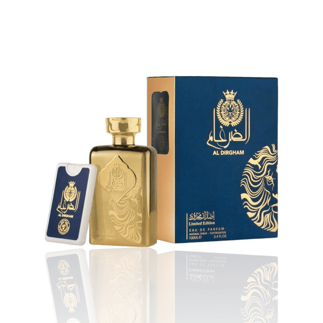 Luxury 100ml bottle of Al Dirgham Limited Edition Perfume by Ard Al Zaafaran, showcasing its exotic fruit and floral essence.