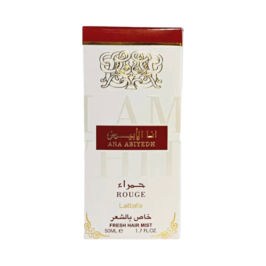 Luxurious Ana Abiyedh Rouge Hair Mist, capturing the warmth and depth of exotic spices.