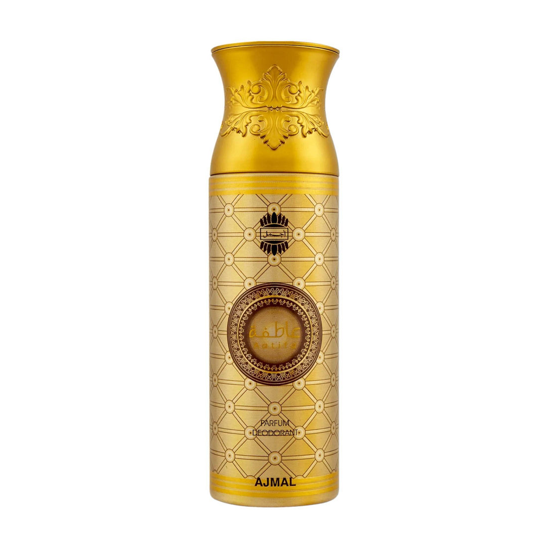 200ml bottle of Ajmal Aatifa Deodorant, showcasing its elegant design and unisex appeal.