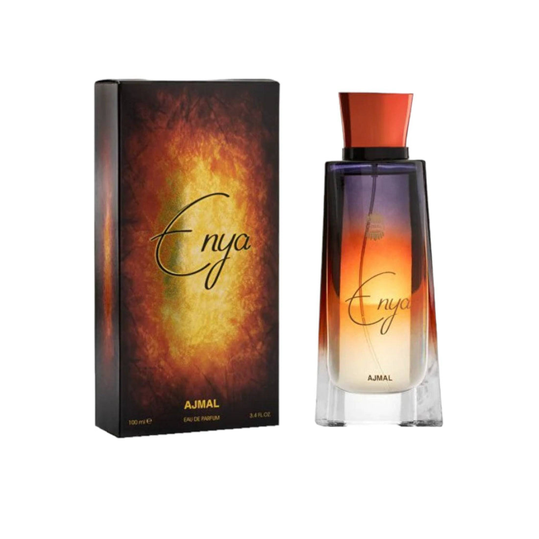 Chic 75ml bottle of Ajmal Enya Eau de Parfum, symbolizing its timeless elegance and natural femininity.