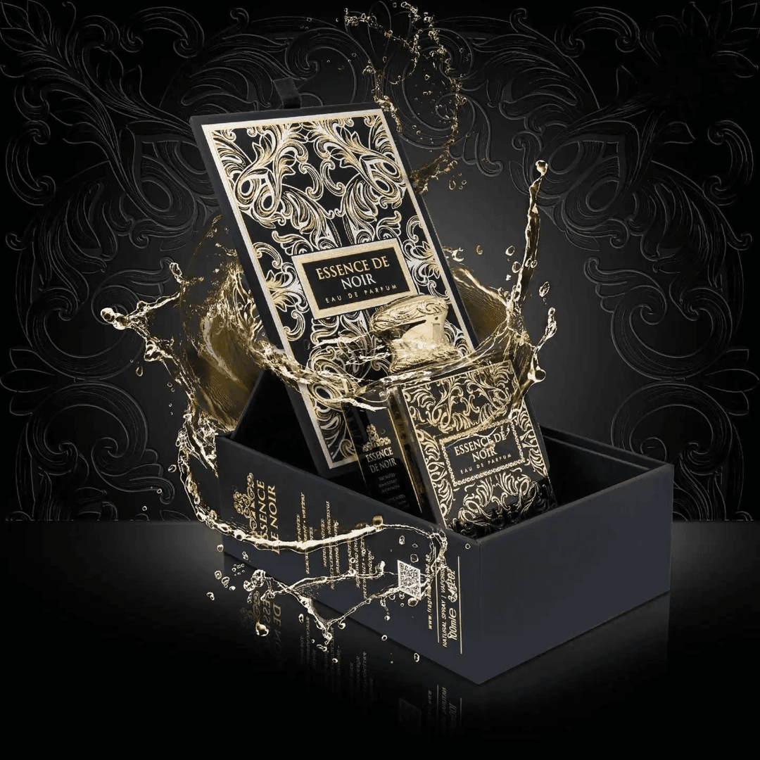 The key aromatic notes of agarwood, narcissus, and jasmine depicted in Essence De Noire