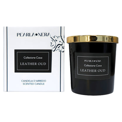 Leather Oud Scented Candle by Pearla Nera - Freshitystore