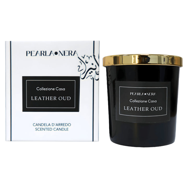 Leather Oud Scented Candle by Pearla Nera