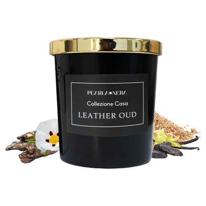 Leather Oud Scented Candle by Pearla Nera - Freshitystore
