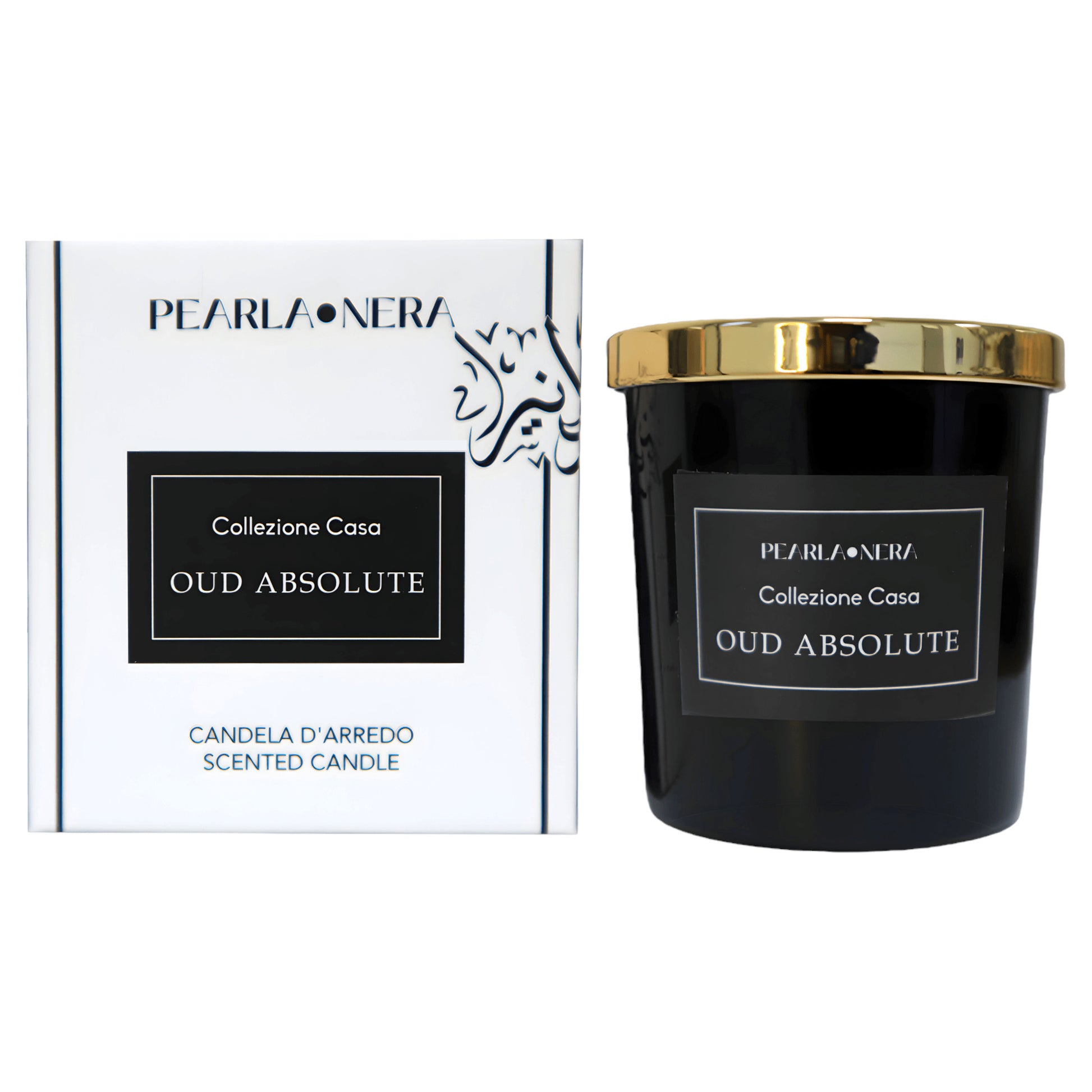 Elegant packaging of Oud Absolute Scented Soy Candle