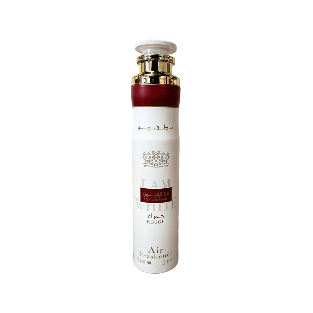 Ana Abiyedh Rouge 300ml Air Freshener by Lattafa in an elegant bottle, perfect for a luxurious home scent.