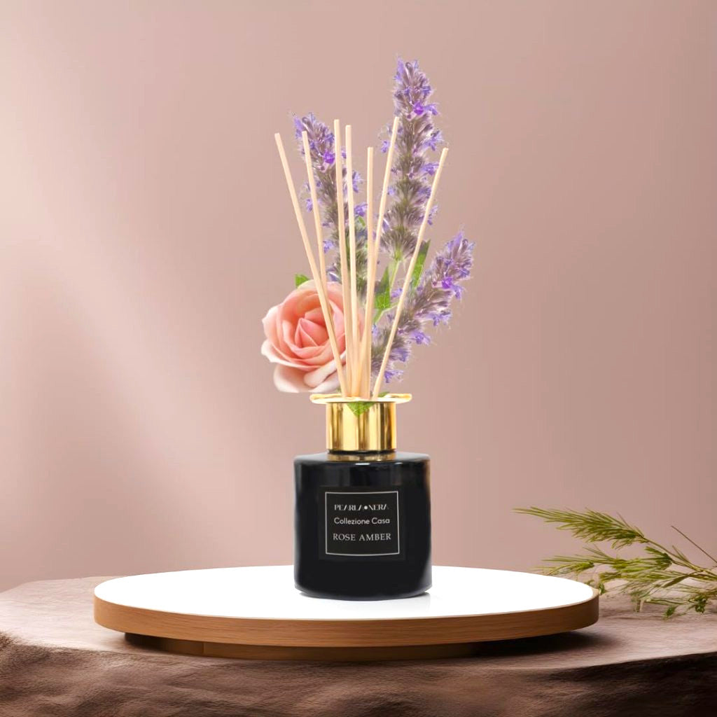 Rose Amber Reed Diffuser by Pearla Nera - 100ml Home Scent - Freshitystore
