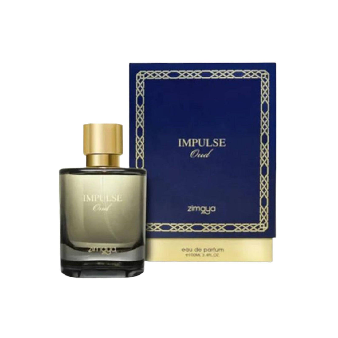 Luxurious 100ml bottle of Zimaya Impulse Oud Eau De Parfum, highlighting its opulent and sophisticated design.